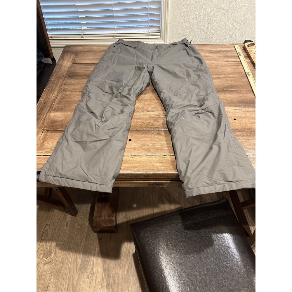 Columbia Ski Pants Mens XL Gray Waterproof Insulated Omni-Tech Snow Adjustable